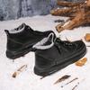 Мужская обувь, новые зимние высокие военные ботинки, теплая повседневная обувь с флисовой подкладкой и подкладкой, универсальная рабочая непромокаемая кожаная обувь