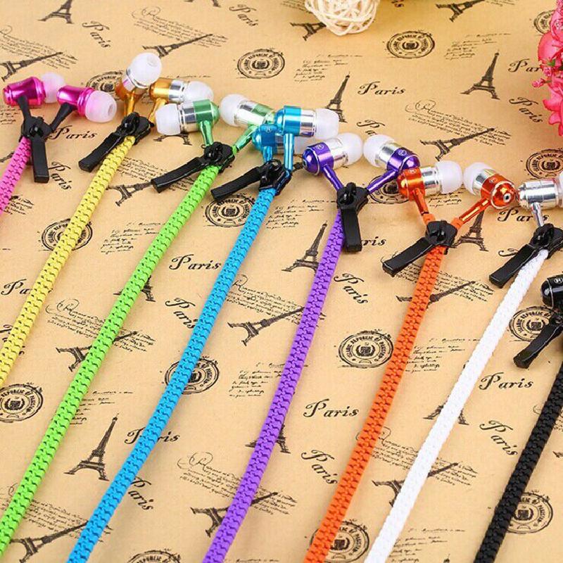 Металлические наушники-вкладыши на молнии с микрофоном для прослушивания и управления вызовами на мобильном телефоне