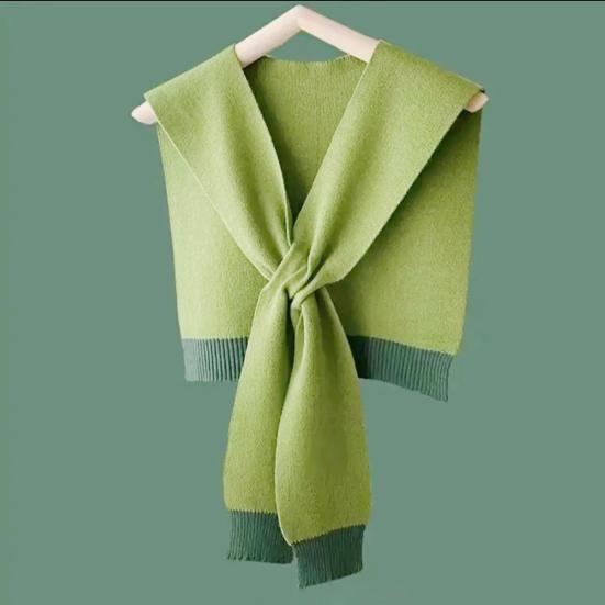 Женская вязаная шаль пэчворк цвет мягкий узелковый дизайн универсальная мягкая текстура шаль зимний теплый шарф