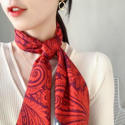 Новый летний дизайн с цветком кешью  Большой квадратный шарф  Универсальный шарф  Дышащий и солнцезащитный тонкий шелковый шарф
