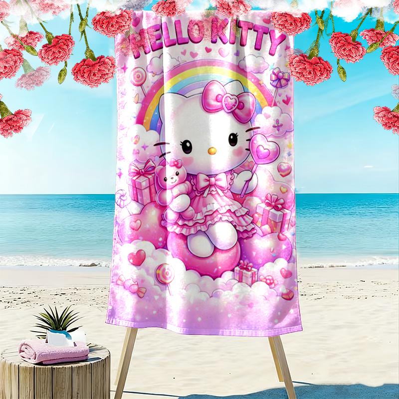Hello Kitty Beach Towel, Durable and Easy to Clean, Soft and Vibrant Beach Towel Perfect for Travel