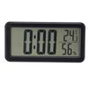 Digital Alarm Clock Portable Black Temperature Humidity Wall Mounted LCD Digital Electronic Clock