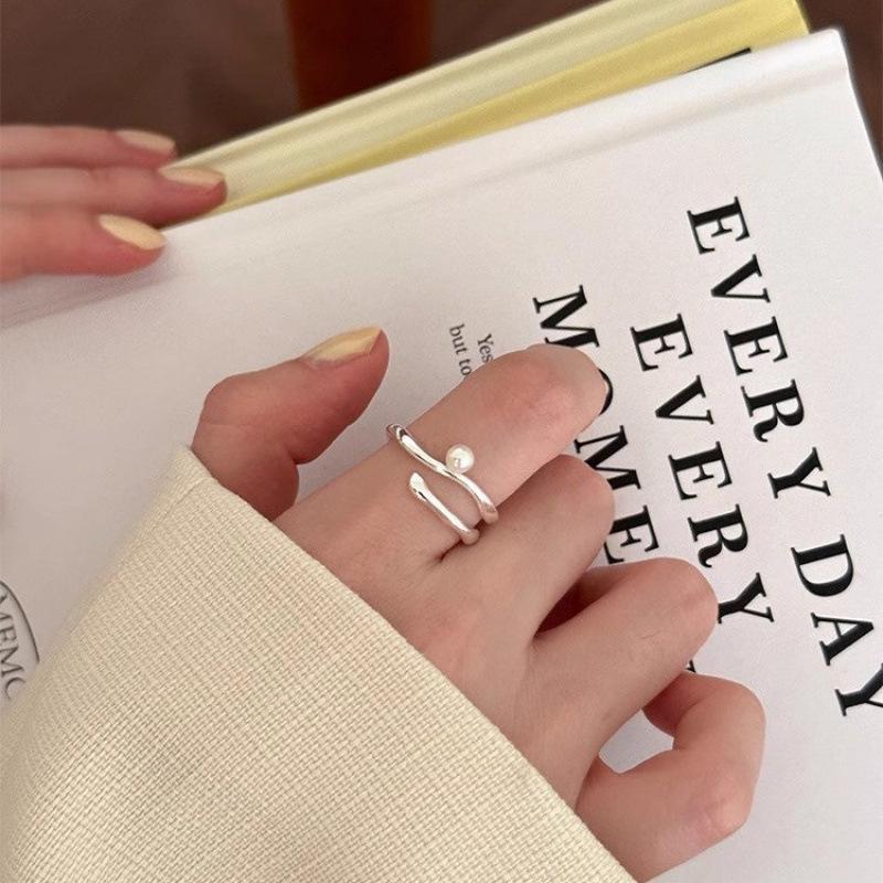 Цветочное кольцо из стерлингового серебра для женщин - Высококачественный дизайн с открытым соединением для осени/зимы