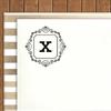 Printtoo Square Swirl Border X Alphabet Monogram Initial R-40 Self Inking Rubber Stamp Office