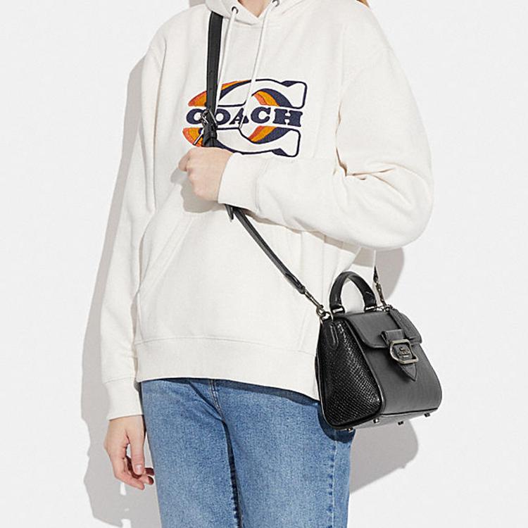 Новая сумка COACH из коровьей и овечьей кожи через плечо, сумка-кроссбоди, женская черная сумка-труба CF321-QBM2