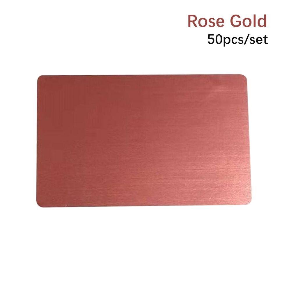 50 Pcs/Set Office Supplies Business Visit Laser Engraving Name Cards Blank Business Card Metal Carte
