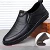 Mens Leather Loafers Fashionable Casual Formal Shoes for Men Outdoor Breathable Slip-on Driving Shoes Male Work Office Sneakers