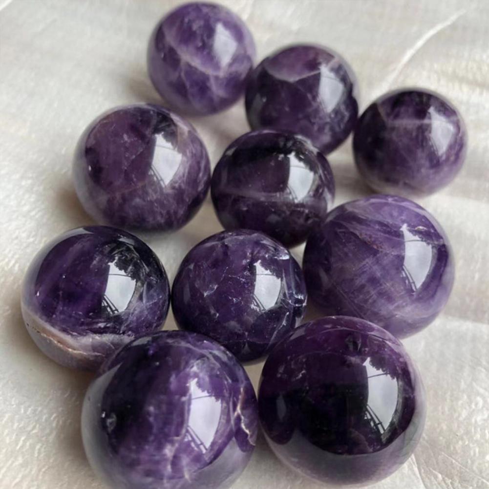 1pcs 2-2.5cm Natural Amethyst Quartz Stone Sphere Crystal Ball Fluorite D6W0