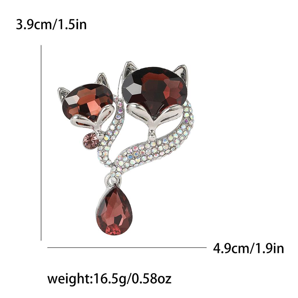 Модный сплав горный хрусталь кулон лиса брошь милый темперамент женская одежда корсаж ювелирные изделия булавка