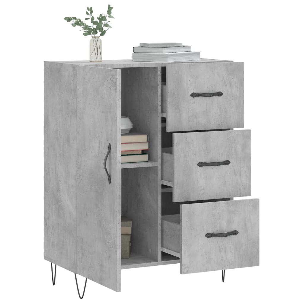Sideboard Concrete Grey 69.5 x 34 x 90 cm Wood Based Material