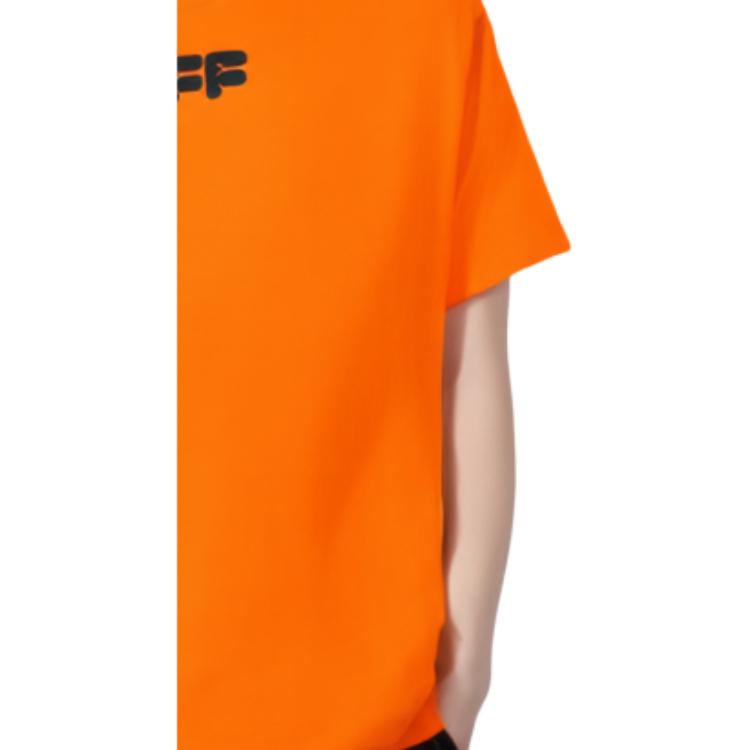 Off-White Футболка с коротким рукавом и классическим логотипом FW21, мужские топы, оранжевого цвета OMAA027F21JER0032010
