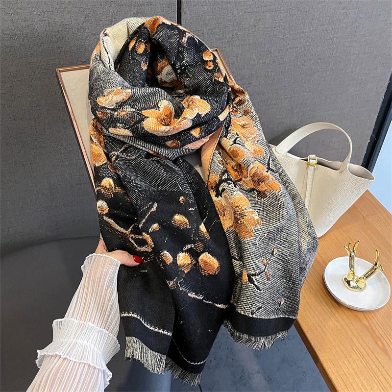 New Cashmere Scarf Women Winter Shawl and Wraps Hijab Thick Blanket Ladies Long Pashmina Echarpe Neckerchief Bufanda