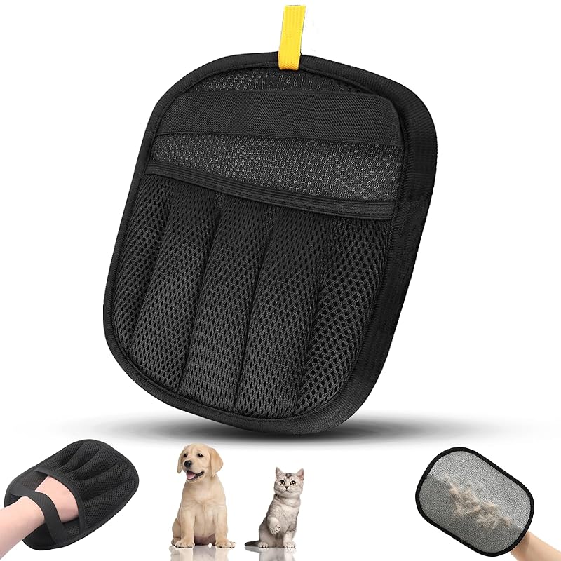 Pet Hair Removal Glove for Dogs and Cats, 1PCS Upgrade Reble Electrostatic Gloves for Deshedding, Washable Cat Grooming Brush Five-Finger Magic