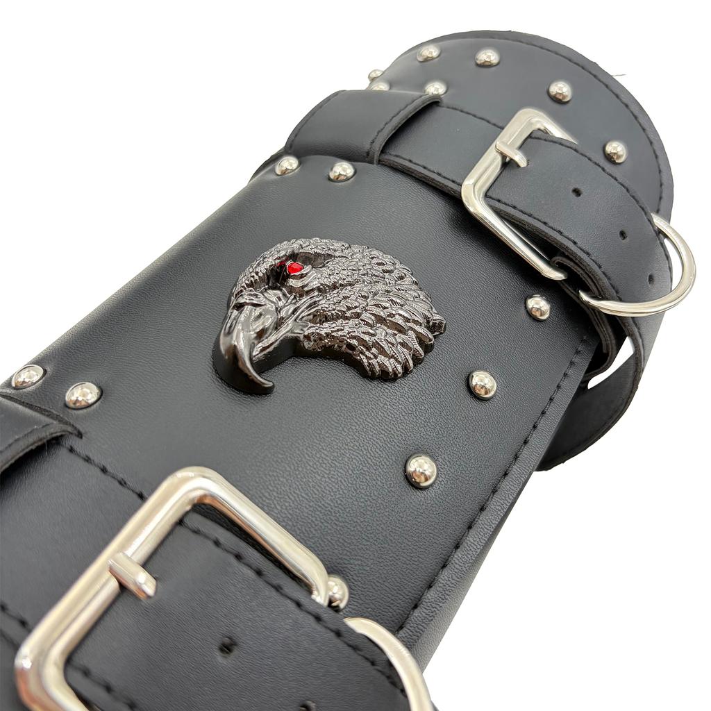 Vintage Black Brown PU Leather motorbike Side Tool Tail Bag Luggage for Harley Universal Motorcycle Saddle Bag
