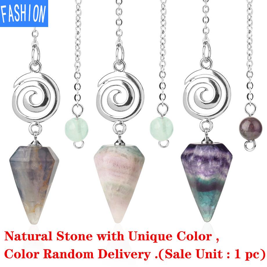 Crystal Pendulum for Exploration Shuttle Spirit Cone Pendulum Spiral Crystal Stone Quartz Pendant Healing Pendulum