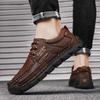 Мода Мода Стильная Повседневная Обувь для Мужчин Новая Кожа Мужские Походные Ботинки На шнуровке Мужские Легкие Балетки Удобные Уличные Водительские Балетки