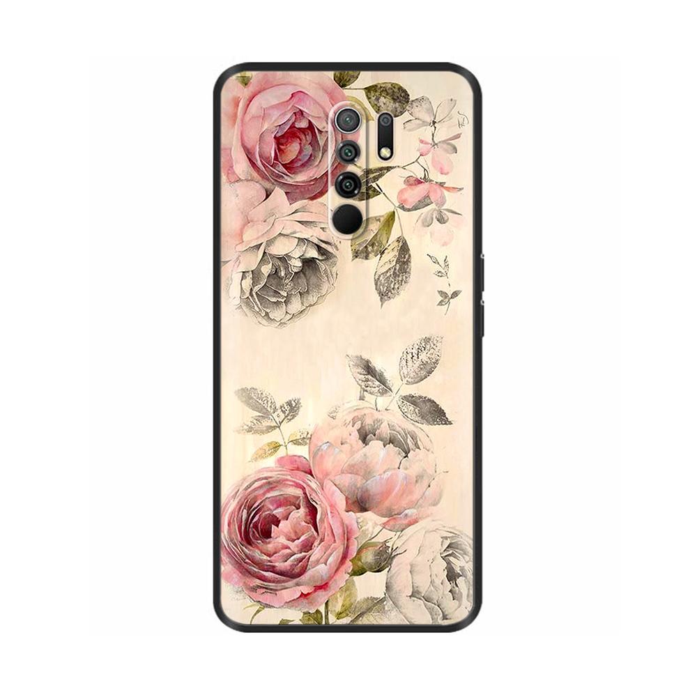 Силиконовый чехол для Xiaomi Redmi 9 Redmi9 Чехол Задняя крышка Coque Funda Оболочка Мягкий Черный ТПУ Милый Мультяшный Чехол-сумка для телефона Бампер Защитный