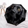 Рисунок лабрадора ретривера черного окраса, автоматический складной зонт, портативная и складная конструкция, 8 спиц, рождественский или день рождения подарок.