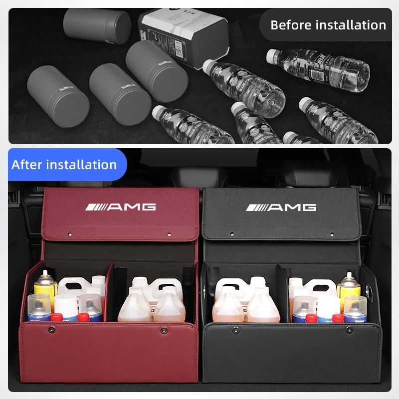 1pc Car Trunk Storage Box Large Capacity Tools Organizer Case Accessories For Mercedes Benz AMG A B C E G CLA W211 W203 W204