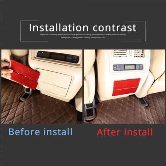 Red Carbon fiber Rear Air Vent Lower Trim Sticker For Nissan Pathfinder 2013-18