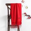 Women's Bright Red Imitation Cashmere Scarf: Warm Autumn/Winter Shawl and Neck Warmer