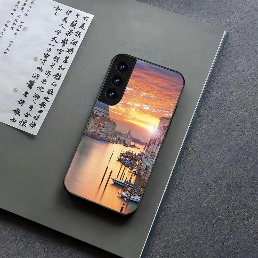 Чехол для телефона Venice Water City для Samsung S24, S25 22,30,,Note20,Ultra,Lite,Ultra,5G,Plus,FE Черный