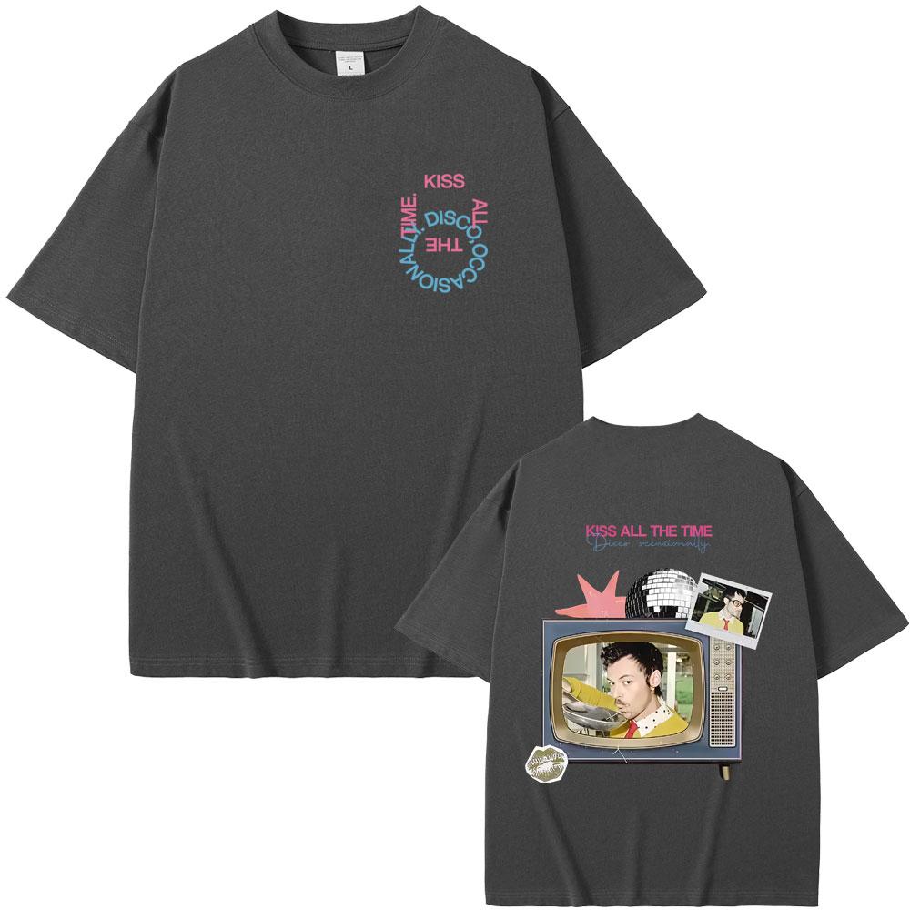 Kiss All The Time Disco Occasionally Graphic Tshirt Fans Gift Men Women Fashion Pop Music Streetwear Male Oversized T Shirts
