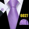 Barry.Wang Mens Novelty Plaid Striped Neckties Handkerchief Cufflinks Set Formal Casual Business