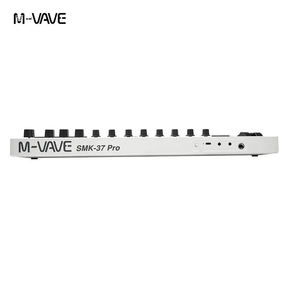 M-VAVE SMK-37 Pro 37-клавишный MIDI-клавиатурный контроллер со звуковым источником, пэдом для аранжировки и фейдером
