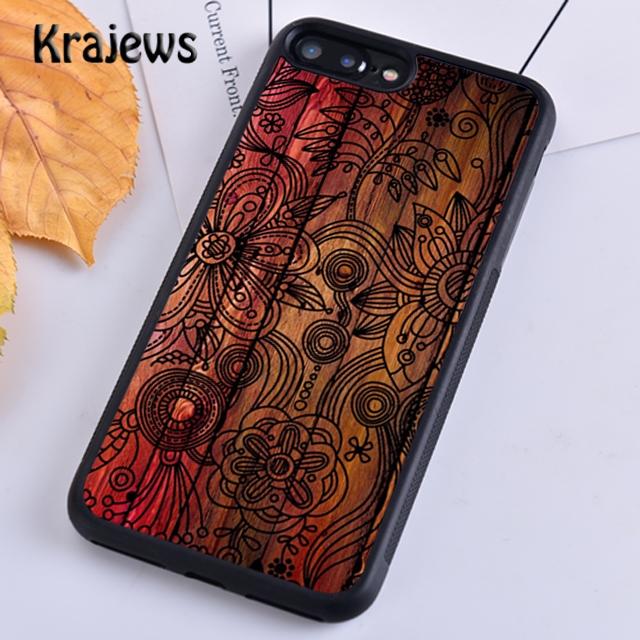 Чехол для телефона Krajews Mandala Wood Floral для iPhone 14 5 SE 6s 7 8 plus X XR XS 11 12 13 pro max Samsung Galaxy S21 S22ultra