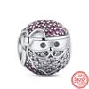 925 Silver Heart Christmas Hat Socks House Tree Apple Ice Crystal Snow Winter Beads Fit Original  Charms Bracelet Jewelry