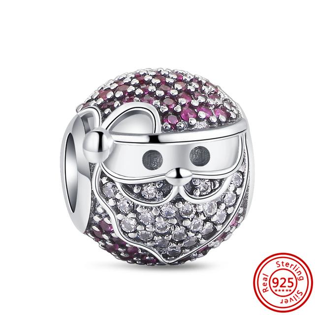 925 Silver Heart Christmas Hat Socks House Tree Apple Ice Crystal Snow Winter Beads Fit Original Charms Bracelet Jewelry