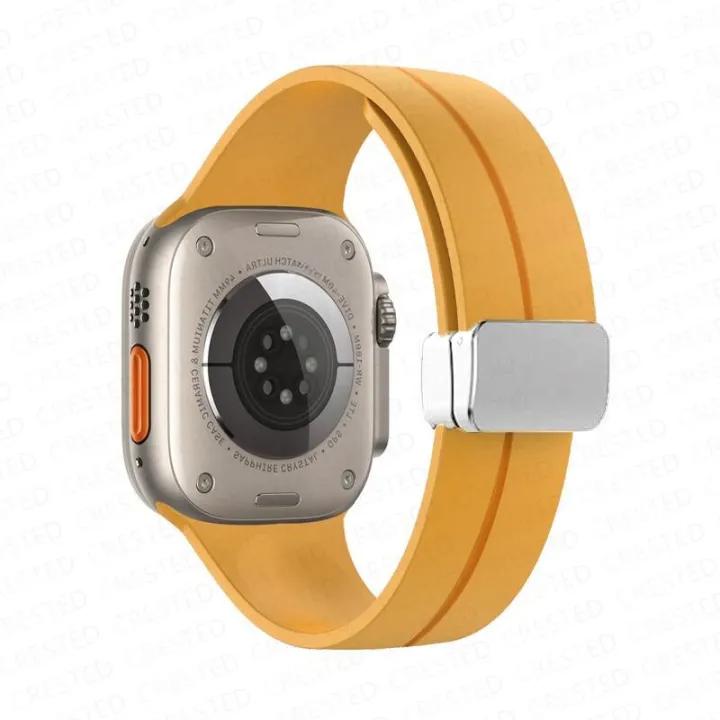 Магнитный ремешок для Apple Watch ultra band 49 мм 45 мм Силиконовый браслет iWatch Series 7 8 se 6 5 3 44 мм 45 мм 40 мм 41 мм 42 мм 38 мм