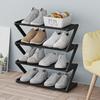 4 Tier Stainless Steel Shoe Rack Organizer, Independent Shoe Cabinet With Steel Pipe Multi-Functional Entrance Shoe Cabinet Corridor Shoe Cabinet