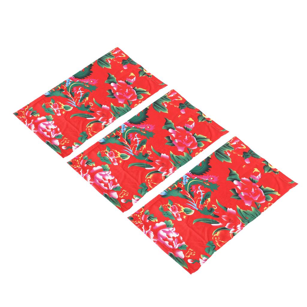 3 Pcs Face Cover Scarf Sun Proof Quick Dry Red Flower Printed Neck Gaiter for Outdoor Activities