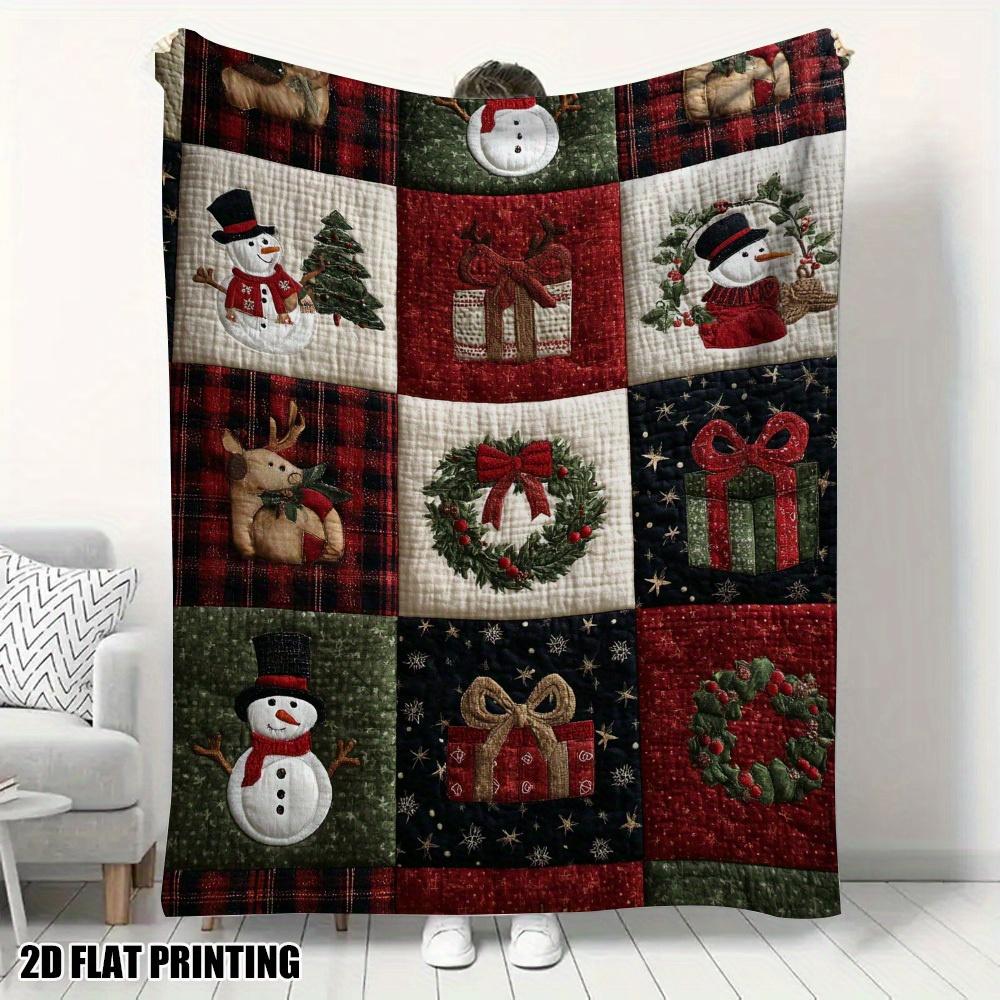 Extra Large Christmas Plaid Flannel Blanket Soft Bedspread/Throw Red Green White Black Navy For Bed Sofa Machine Washable
