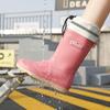 Bundle mouth medium tube rain shoes women's adult rain boots wear non-slip water shoes rain shoes kitchen water boots rubber shoes fashion women