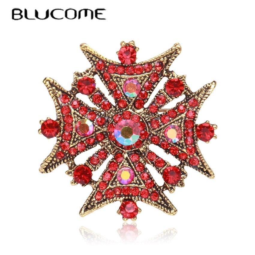 Blucome Красный горный хрусталь, кубический циркон, броши в форме снежинки для женщин и мужчин, золотой цвет, свадебная брошь в виде птицы, специальный дизайн, брошь, булавки