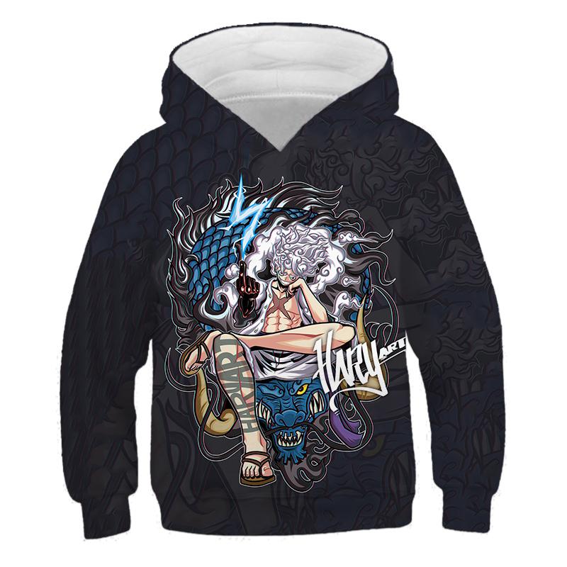 2025 MINISO One Piece Kids Hoodie Sweatshirt One Piece Boys Girls 3D Printing Sport Sweater Cosplay Costume Children Pullovers Tops