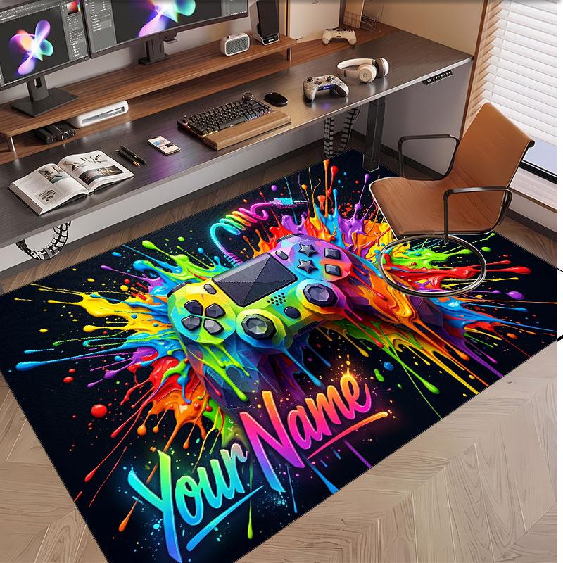 Fantasy Adventure Theme Soft Crystal Velvet Rug Custom Name & Text Print Non Slip Floor Rug for Bedroom Living Room