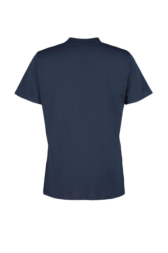 Women's Style Plus Size White Navy Blue Ribbed Collar Boyfriend Knitted T-shirt