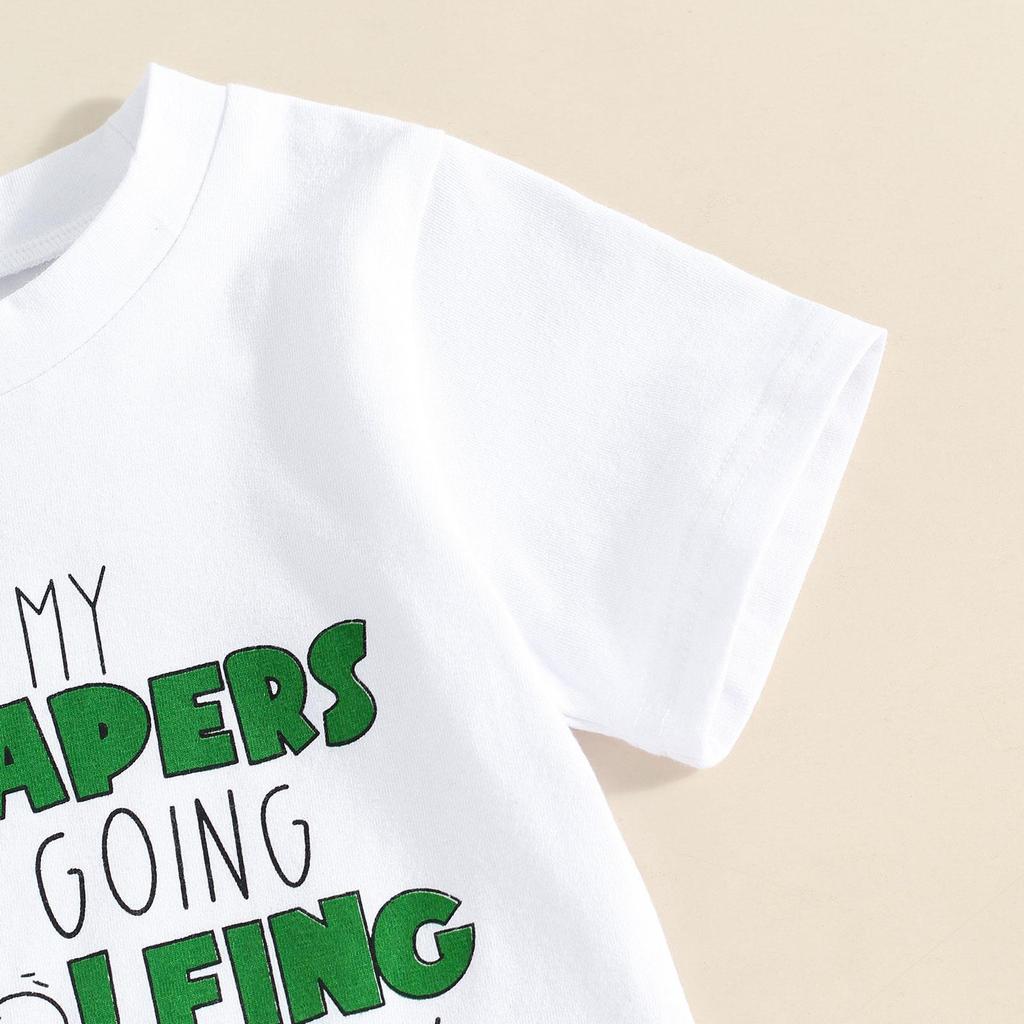 Летняя одежда для маленьких мальчиков, 2 шт., футболка с короткими рукавами и шорты с принтом для гольфа, комплект детской одежды для детей 6, 12, 18, 24 месяцев, 3 лет