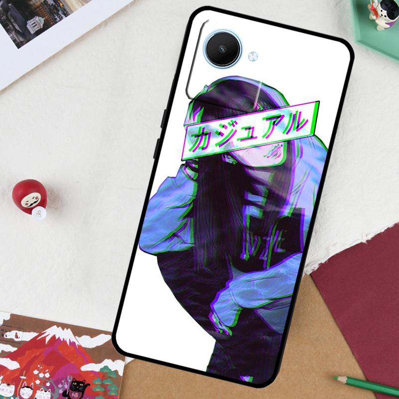 Чехол для Realme 14 Pro Plus 13 10 11 12 GT 6 5 6T GT7 Pro C61 C55 C53 C51 C21Y C25S C67 C75, грустная аниме эстетика, сэнпай