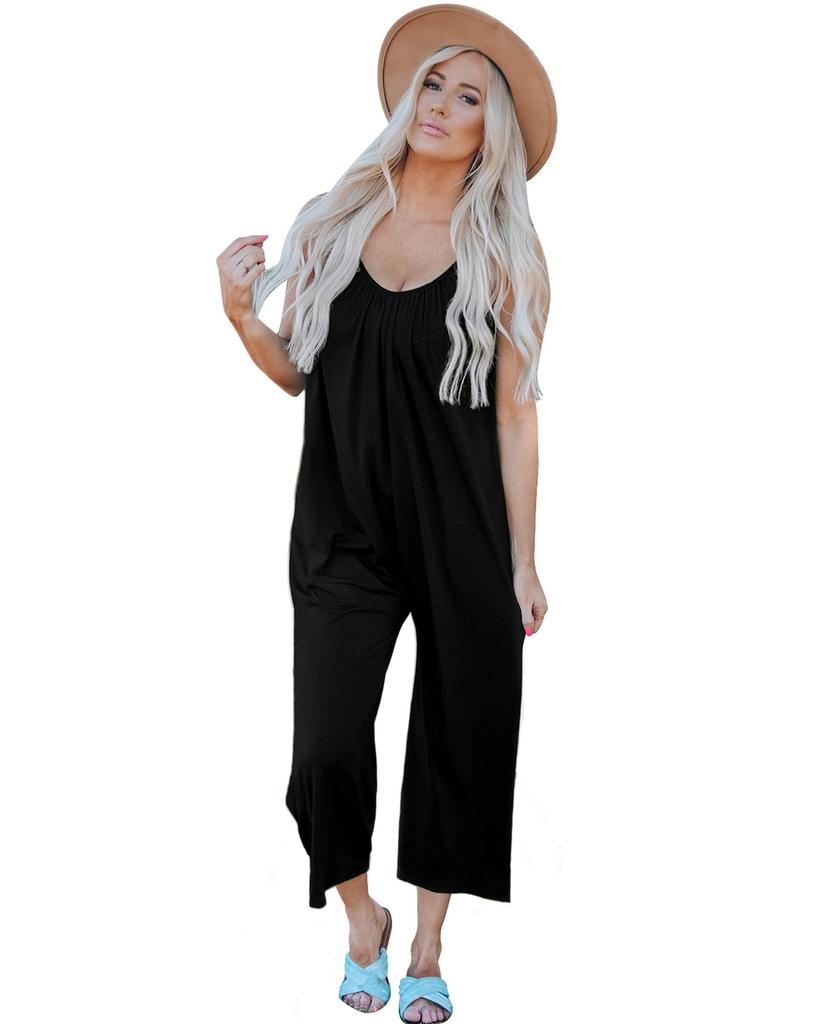 Azura Exchange Комбинезон с широкими штанинами и карманами на тонких бретельках