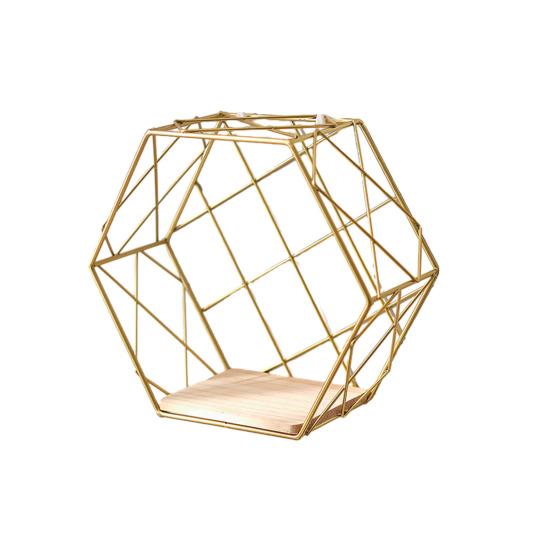 Wall Shelf Large-Capacity Storage Rack with Hexagonal Shape Art Display Stand Wall Mounted Shelf for Living