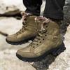 Genuine Leather Men Boots Winter With Fur Warm Snow Boots Men Casual Shoes Hiking Sneakers High Top Ankle Boots Outdoor Shoes