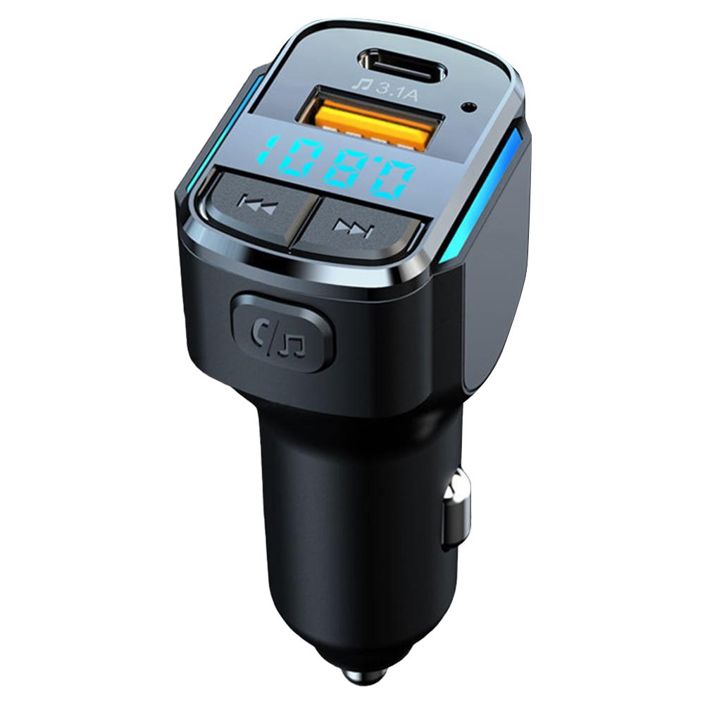 Bluetooth-Compatible 5.0 Car Phone Charger Fast Charging USB Type C Cigarette Lighter MP3 Music Player for Family Travel