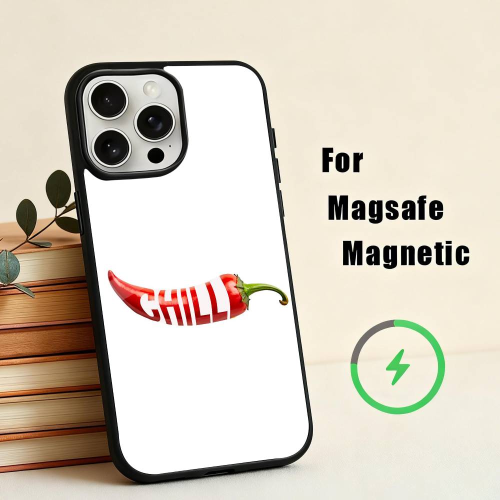 Чехол для телефона L-Love Red Chili для iPhone 17, 16, 15, 14, 13, 12, 11 Plus, с крышкой для магнитной беспроводной зарядки