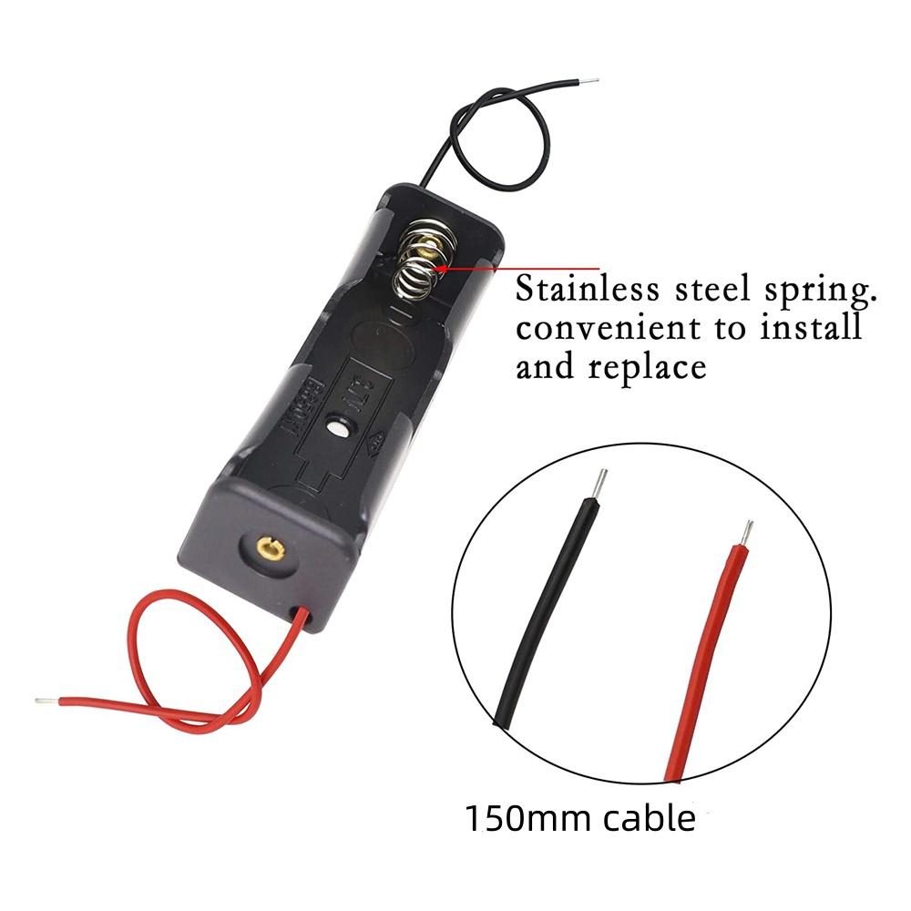 18650 Battery Case Holder with Wire Bundle,10PCS DIY Battery Storage Boxes, 18650 Cell Battery Holder, 1 Slot Battery Container