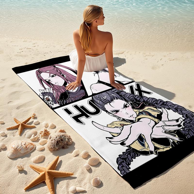 1pc KPop Demon Hunters10 Beach Towel, Comfortable and Thick, and Swimming/Bath/Picnic/Camping Towel, Suitable for Seaside Beaches